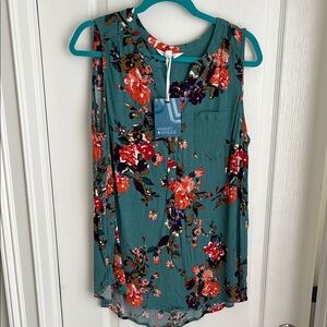 Floral Sleeveless Top - Green -2XL NWT